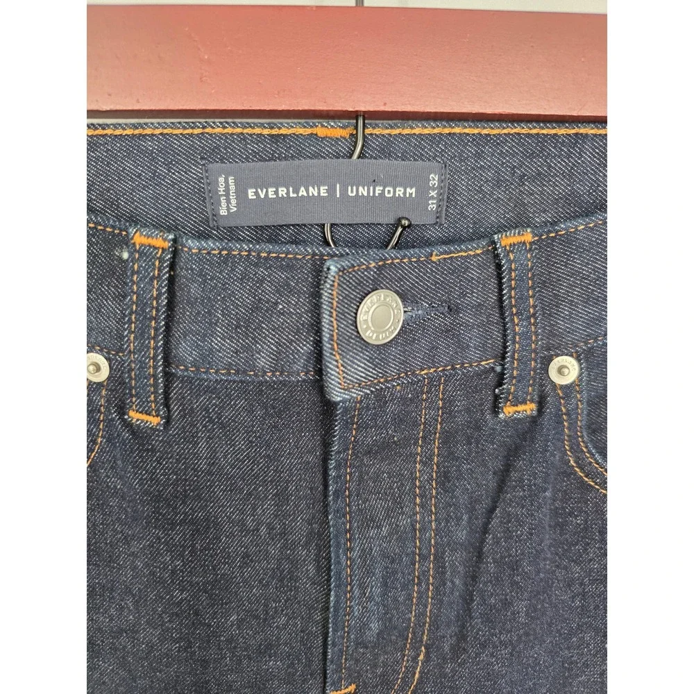 Everlane Uniform Slim Fit Dark Wash Mens Jeans Organic Cotton‎ Size 31x32